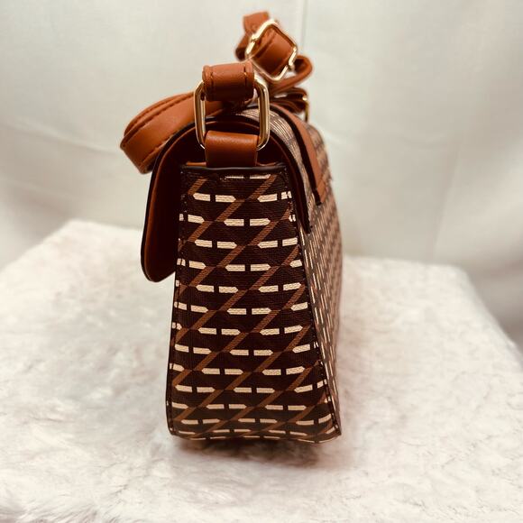 Brown Faux Leather Cross Body Mini Shoulder Bag - Picture 3 of 11